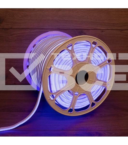 Гибкий неон LED SMD 8х16 мм, двухсторонний, синий, 120 LED/м, бухта 100 м