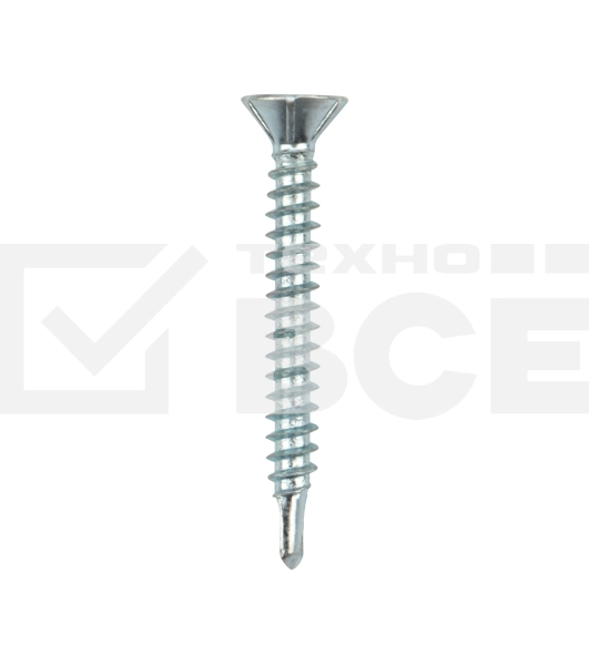 Саморез оконный KRANZ сверло, 3.9х32, белый цинк, короб (500 шт./уп.)