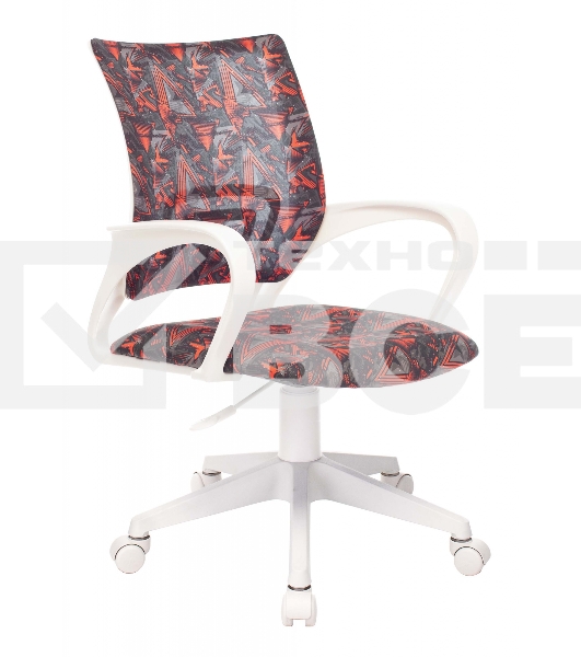 Кресло детское Бюрократ KD-W4 черный/красный красный кристалл крестовина пластик белый пластик белый