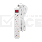 Удлинитель STANDARD 5 гнезд, 5м, 3х1,0мм², с/з, с выключателем, белый Rexant, фото5