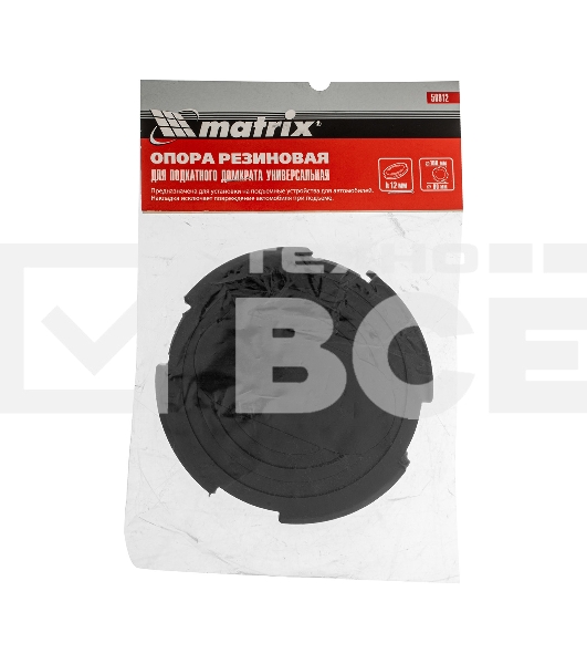 Резиновая опора для подкатного домкрата универсальная, D=100 mm, d=90, H=12 mmMatrix