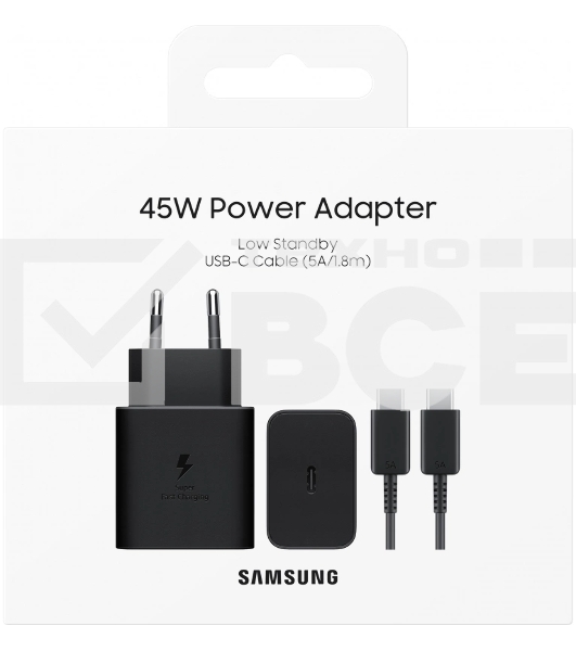 Сетевое зар./устр. Samsung EP-T4511XBEGEU 45W 3A (PD) USB Type-C для Samsung черный