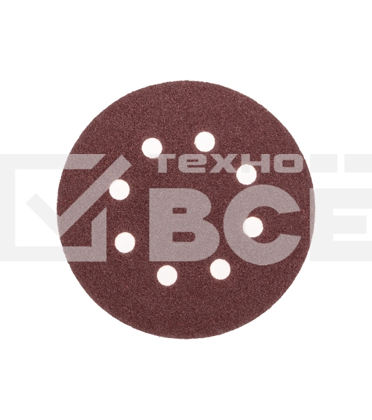 Диск абразивный Kranz на ворсовой основе, на липучке, перфорированный, P60, 125мм, 10 шт.