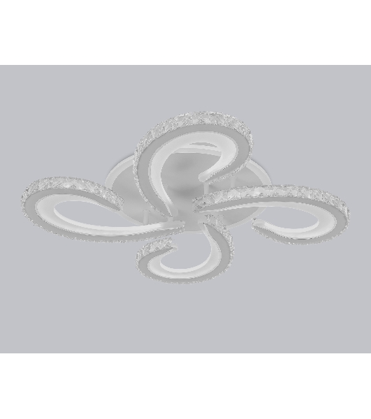 Потолочный светодиодный светильник Ambrella light FA1702/4 WH/CH белый/хром 121W 3000K-6400K 560*560*90 (ПДУ РАДИО 2.4G)