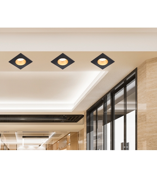 Встраиваемый точечный светильник Ambrella light TN102829 BK/GD черный/золото GU5.3 92*92*50