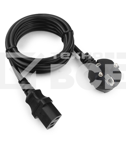 Кабель питания Cablexpert PC-186-1-1.8M, 1.8м, Schuko- C13, 3x1кв.мм, черный, с заземлением, пакет