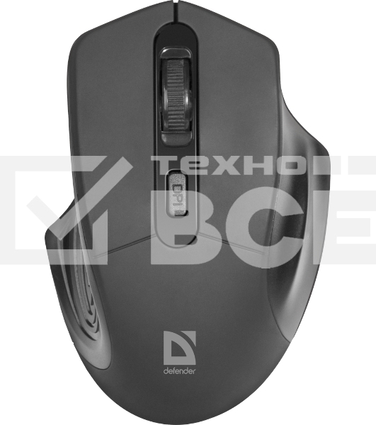 Мышь беспроводная Defender Datum MB-345 черный, 1600 dpi, радиоканал, USB, кнопки - 4
