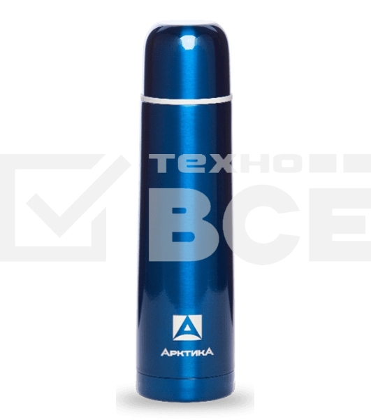 Термос Арктика, 102-750 синий, узкое горло 0,75 л, классический, цветной, холод/тепло 28 ч