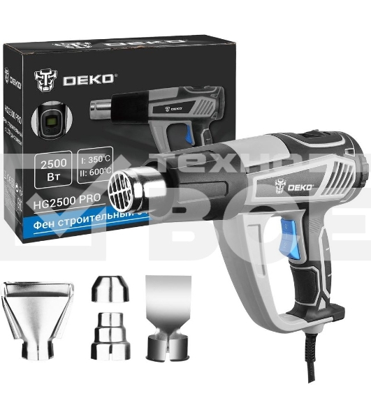 Технический фен Deko HG2500 PRO 2500Вт темп.350/600С