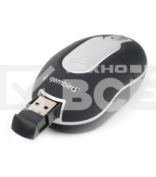 Мышь беспроводная Gembird MUSW-600 черный, 1200 dpi, радиоканал, USB, кнопки - 3