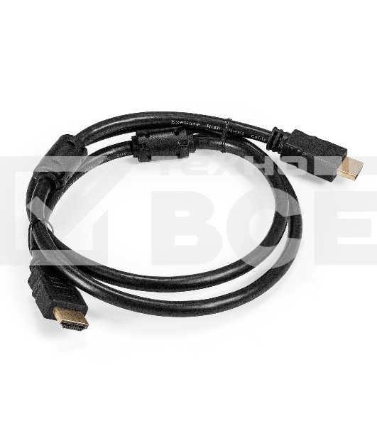 Кабель HDMI ExeGate EX-CC-HDMI2-1.0F (19M/19M, v2.0, 1м, 4K UHD, Ethernet, ферритовые кольца, позолоченные контакты)