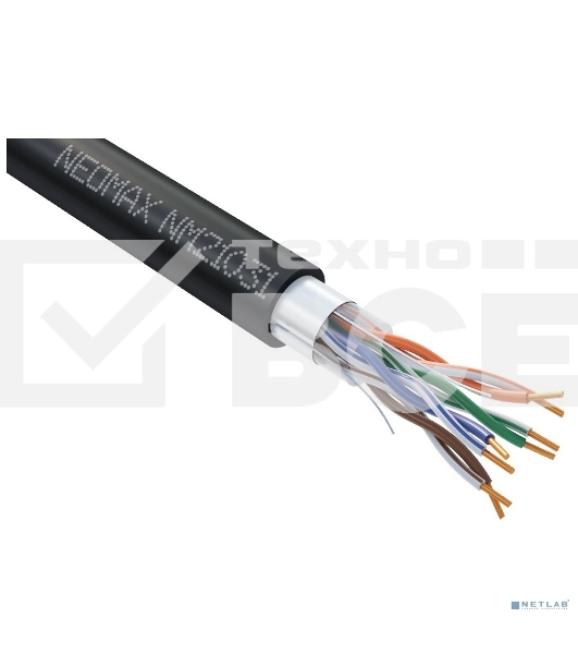 Кабель NEOMAX NM21031 F/UTP cat.5e 4 пары (305 м) 0.48 мм (24 AWG) Медь, внешний, PE, черный
