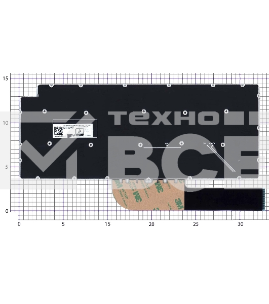 Клавиатура для ноутбука Dell Latitude 3301 черная без рамки