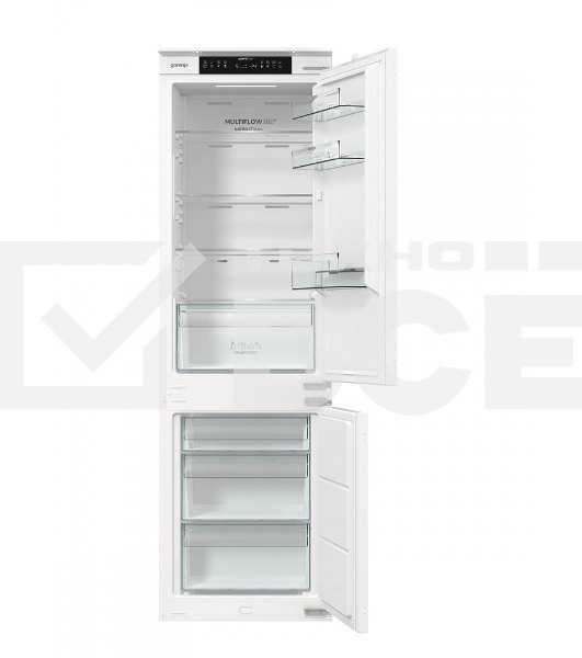 Встраиваемый холодильник Gorenje NRKI517141 белый двухкамерный 175/68 л морозилка снизу, No Frost