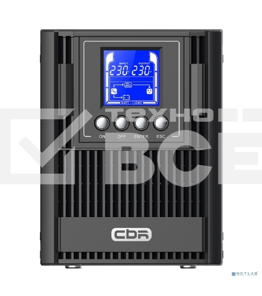 Источник бесперебойного питания CBR ESN-1KT-3F-LCHERSC Online 1000VA/1000W Tower 3 x Schuko, LCD, HID-USB, RS232, EPO, SNMP slot