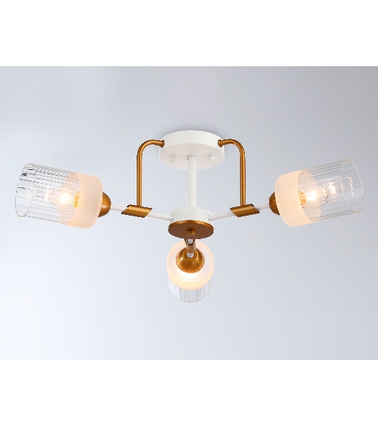 Светильник Ambrella light TR303321/3 WH/GD/CL/FR белый/золото/прозрачный/белый матовый E27*3 max 60W D620*210