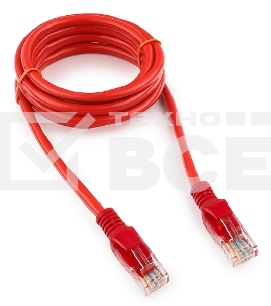 Патч-корд UTP Cablexpert кат.5e, 1.5м, литой, многожильный (красный)