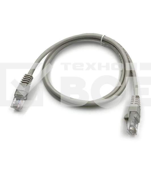 Патч-корд Buro cat5E 1м серый RJ-45 (m)-RJ-45 (m)