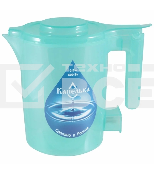 Чайник электрический Капелька, 0,5л., 600Вт, зеленый