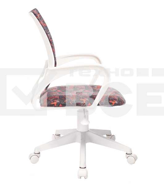 Кресло детское Бюрократ KD-W4 черный/красный красный кристалл крестовина пластик белый пластик белый