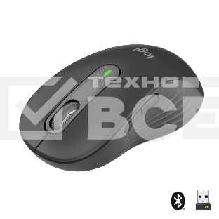Мышь беспроводная Logitech Signature M650 L графитовый, 4000 dpi, радиоканал, Bluetooth, USB, кнопки - 5