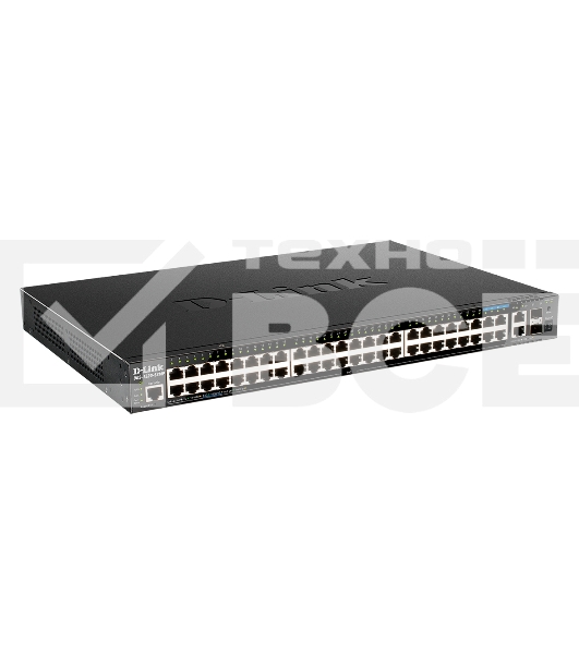 Управляемый L3 стекируемый коммутатор D-Link DGS-1520-52MP/A1A с 44 портами 10/100/1000Base-T, 4 портами 100/1000/2.5GBase-T, 2 портами 10GBase-T и 2 портами 10GBase-X SFP+