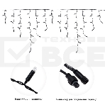 Гирлянда светодиодная Neon-night Бахрома (Айсикл), 4,8х0,6м, 176 LED синий, черный ПВХ, IP65, эффект мерцания, 230В (нужен шнур питания 303-500), фото 1