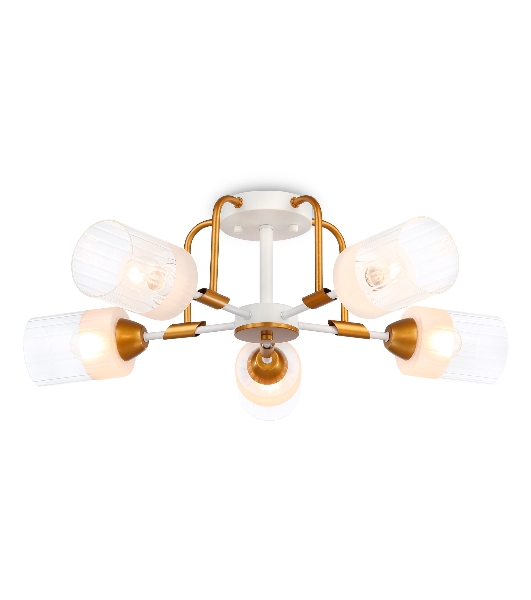Светильник Ambrella light TR303323/5 WH/GD/CL/FR белый/золото/прозрачный/белый матовый E27*5 max 60W D620*200