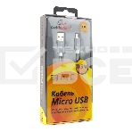 Кабель USB 2.0 Cablexpert CC-G-mUSB02Gy-0.5M, AM/microB, серия Gold, длина 0.5м, титан, блистер, фото3