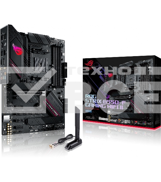Материнская плата ASUS ROG STRIX B550-F GAMING WIFI II, AM4, AMD B550, 4xDDR4, 6xSATA, 2xM.2, 1xPCIe 3.0 x4, 1xPCIe 4.0 x16, 3xPCIe x1, 1xDP, 1xHDMI, 1x 2.5Gb LAN, 1xUSB-A 3.2 Gen 2, 2xUSB-A 3.2 Gen 1, 1xUSB-C 3.2 Gen 2, 5x3.5 мм, 7.1, ATX