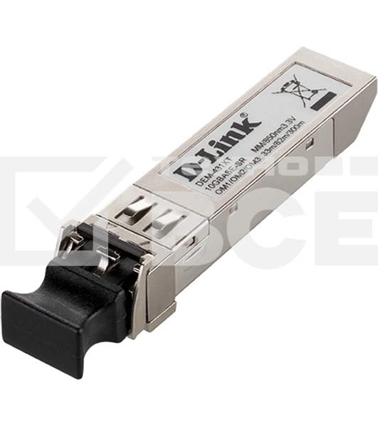 Трансивер D-Link 431XT/B1A, SFP+ Transceiver with 1 10GBase-SR port.Up to 300m, multi-mode Fiber, Duplex LC connector, Transmitting and Receiving wavelength: 850nm, 3.3V power