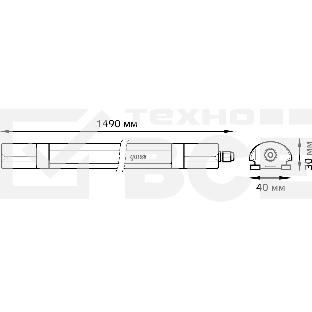 Светильник линейный ULTRACOMPACT 45W 4550lm 6500K 185-265V IP65 1490*40*30мм LED
