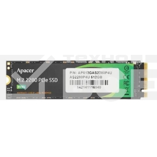 Накопитель SSD Apacer AS2280P4U, 512Gb, PCIe 3.0 x4, M.2 2280, NVMe, R/W 3500/2300