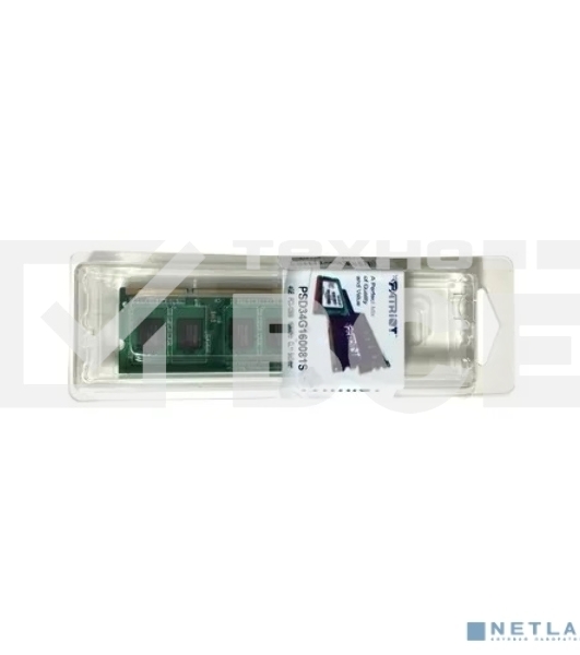 Оперативная память Patriot, DDR3, 4GB (1x4 GB), 1600 MHz, CL11, SO-DIMM
