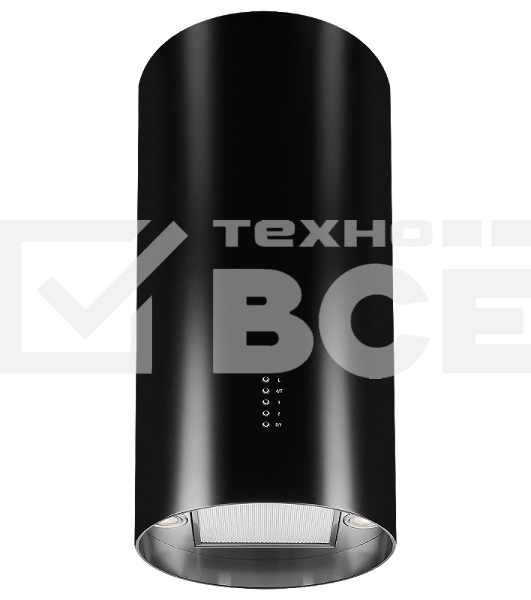 Настенная вытяжка Kuppersberg WL-TUBA B, отвод/рециркуляция, 1000 м3/час, электронное кнопочное управление, таймер на отключение, 4 ступенчатая регулировка скорости, светодиодное освещение 2х2 Вт, анодированный алюминиевый жироулавливающий фильтр, угольны