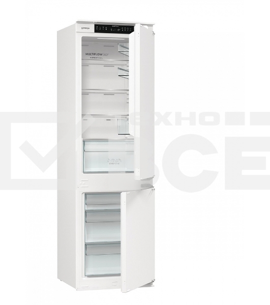 Встраиваемый холодильник Gorenje NRKI517141 белый двухкамерный 175/68 л морозилка снизу, No Frost