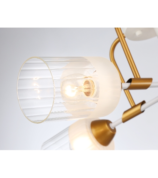 Светильник Ambrella light TR303323/5 WH/GD/CL/FR белый/золото/прозрачный/белый матовый E27*5 max 60W D620*200