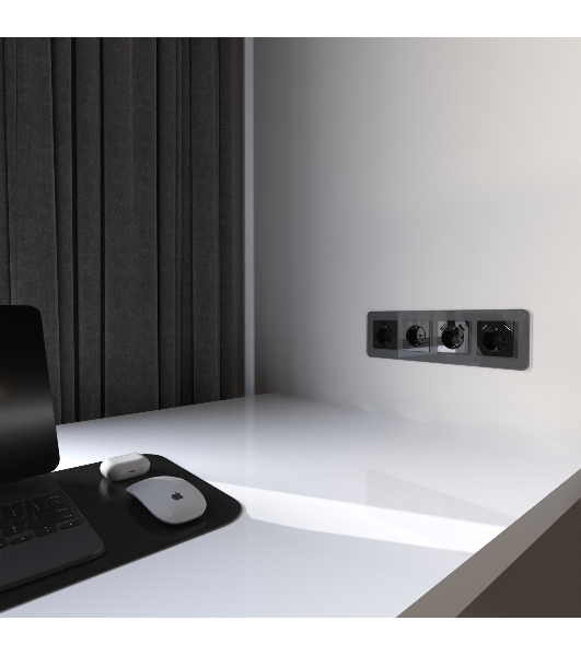 Накладка для розетки USB (черный акрил)