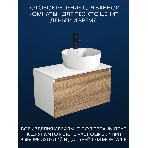 Комплект для ванной, 3 предмета (Тумба подвесная Bau Blackwood 80 + Раковина BAU 51х41, с отв. под см-ль, Смеситель Hotel Black, черный), фото 1