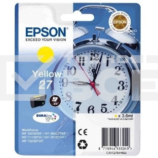 Картридж струйный Epson T2704 (C13T27044022/C13T27044020) желтый, 300 стр., для WF7110/7610/7620 (300стр.)