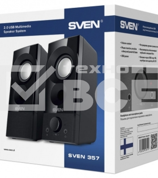 Колонки Sven 357, чёрный (6 Вт, питание USB)