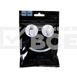 Кабель USB 2.0 hoco X13, AM/Lightning M, белый, 1м
