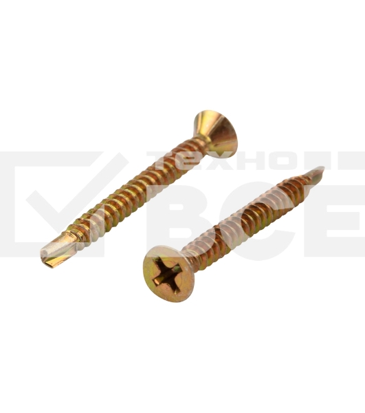 Саморез оконный KRANZ сверло, 3.9х38, желтый цинк, короб (500 шт./уп.)