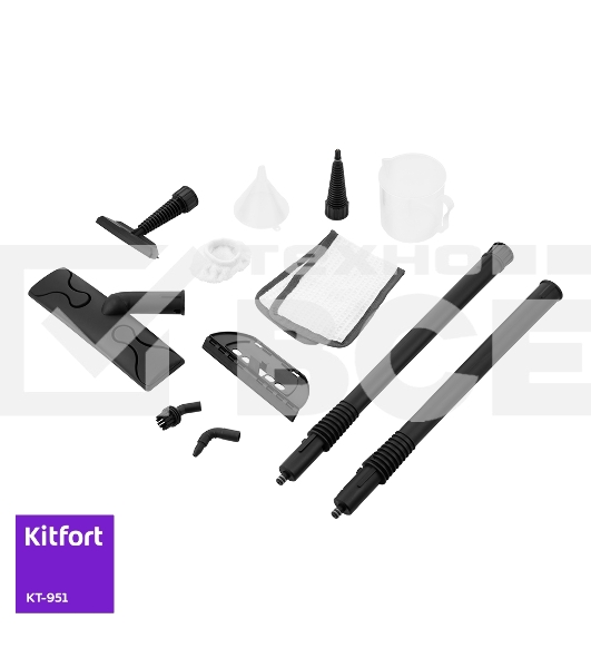 Пароочиститель напольный Kitfort KT-951 1250Вт черный/желтый