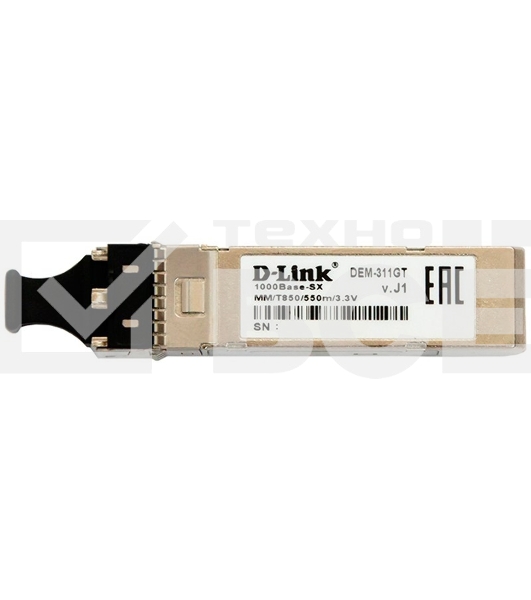 Трансивер D-Link 311GT/A1A SFP-трансивер с 1 портом 1000Base-SX для многомодового оптического кабеля (до 550 м)