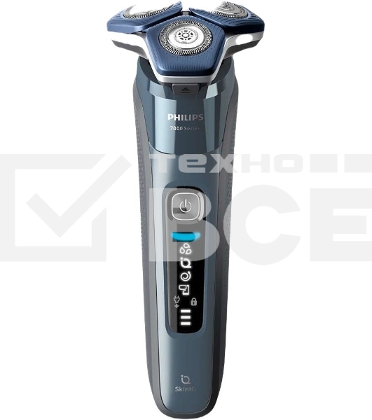 Бритва роторная Philips S7882/55 питан.:элек.сеть/аккум. синий/серебристый