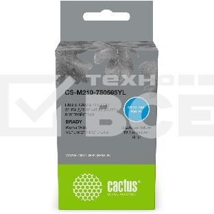 Картридж ленточный Cactus CS-M210-750595YL черный шрифт, желтый фон (19.1 мм, 6.4 м) для Brady M210/M211/M210-LAB