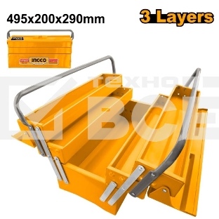 Ящик для инструментов Ingco HTB02,495200209мм, 3 уровня, металл