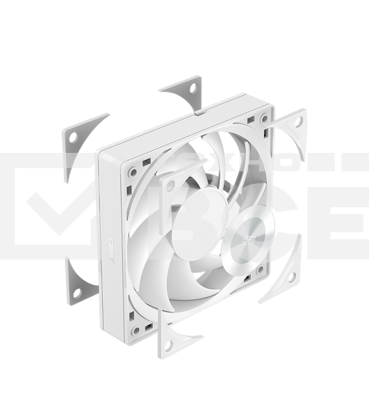 Кулер для корпуса PCCooler F5R120 белый (120x120x25mm, 4-pin PWM, 86.73CFM, 32dBA, 2200RPM)