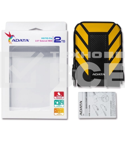 Внешний жесткий диск AData USB 3.0 2Tb AHD710-2TU3-CYL DashDrive Durable 2.5